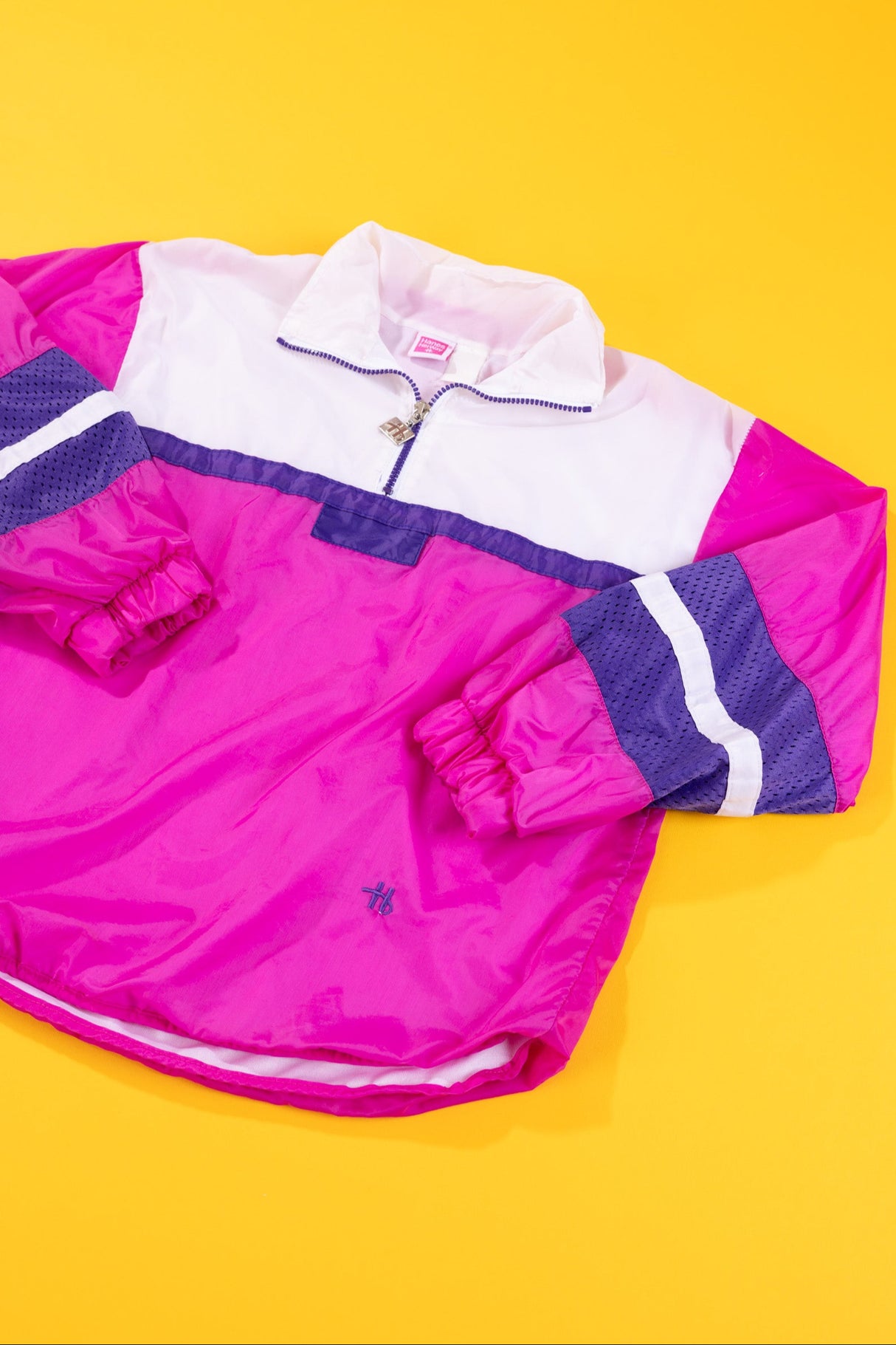 Vintage 90s Hanes Her Way Quarter Zip Windbreaker (Kids - M)
