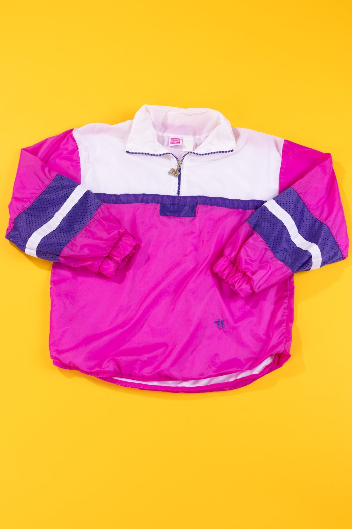 Vintage 90s Hanes Her Way Quarter Zip Windbreaker (Kids - M)