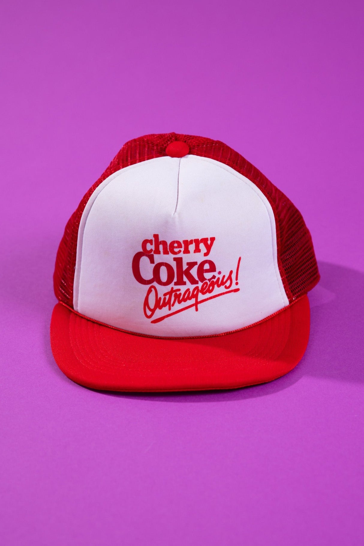 Vintage 80s Cherry Coke Outrageous Trucker Hat