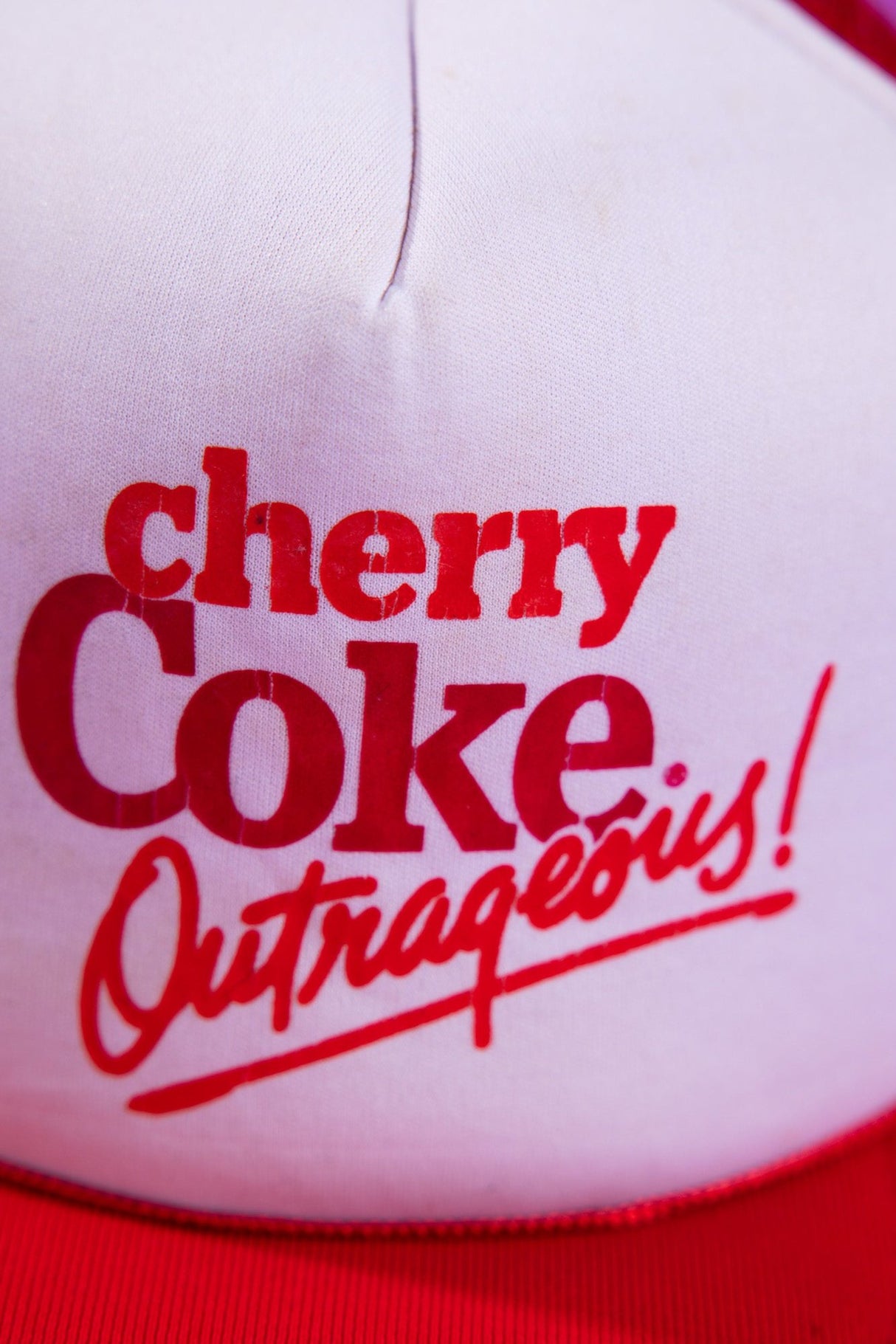 Vintage 80s Cherry Coke Outrageous Trucker Hat
