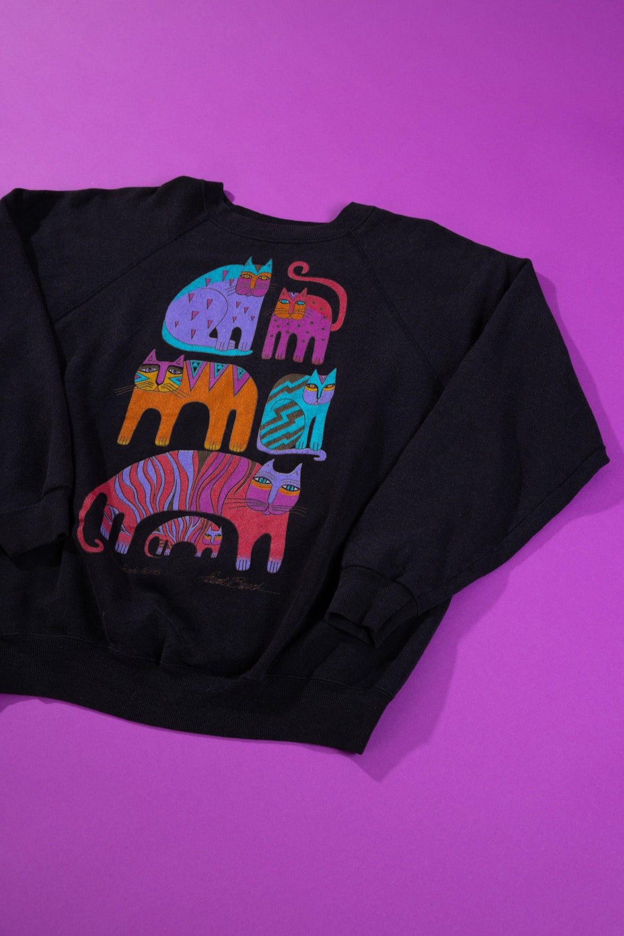 Vintage 80s Laurel Burch Fantastic Felines Crewneck