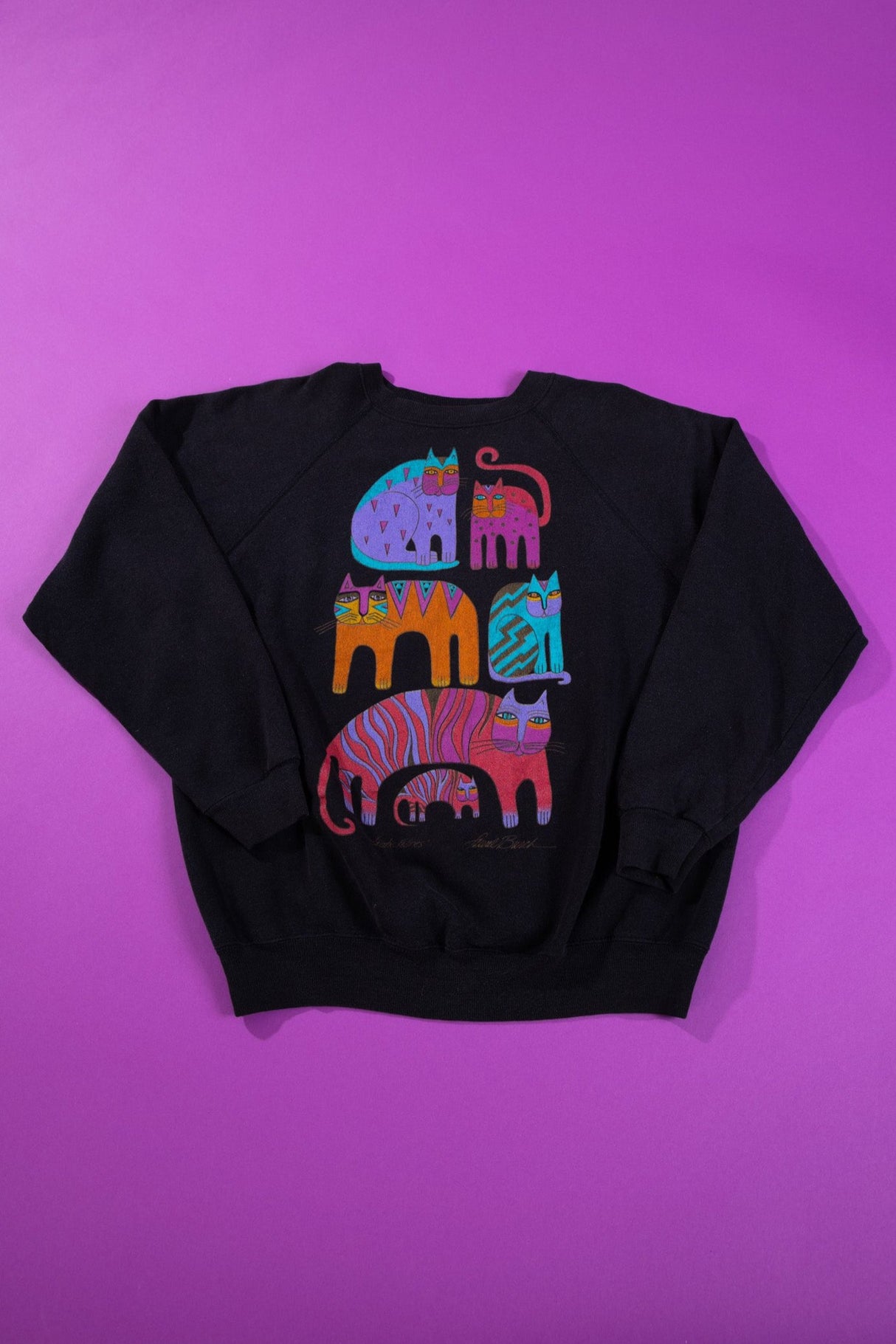Vintage 80s Laurel Burch Fantastic Felines Crewneck