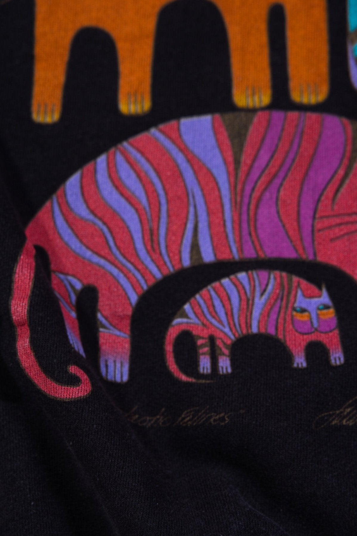 Vintage 80s Laurel Burch Fantastic Felines Crewneck