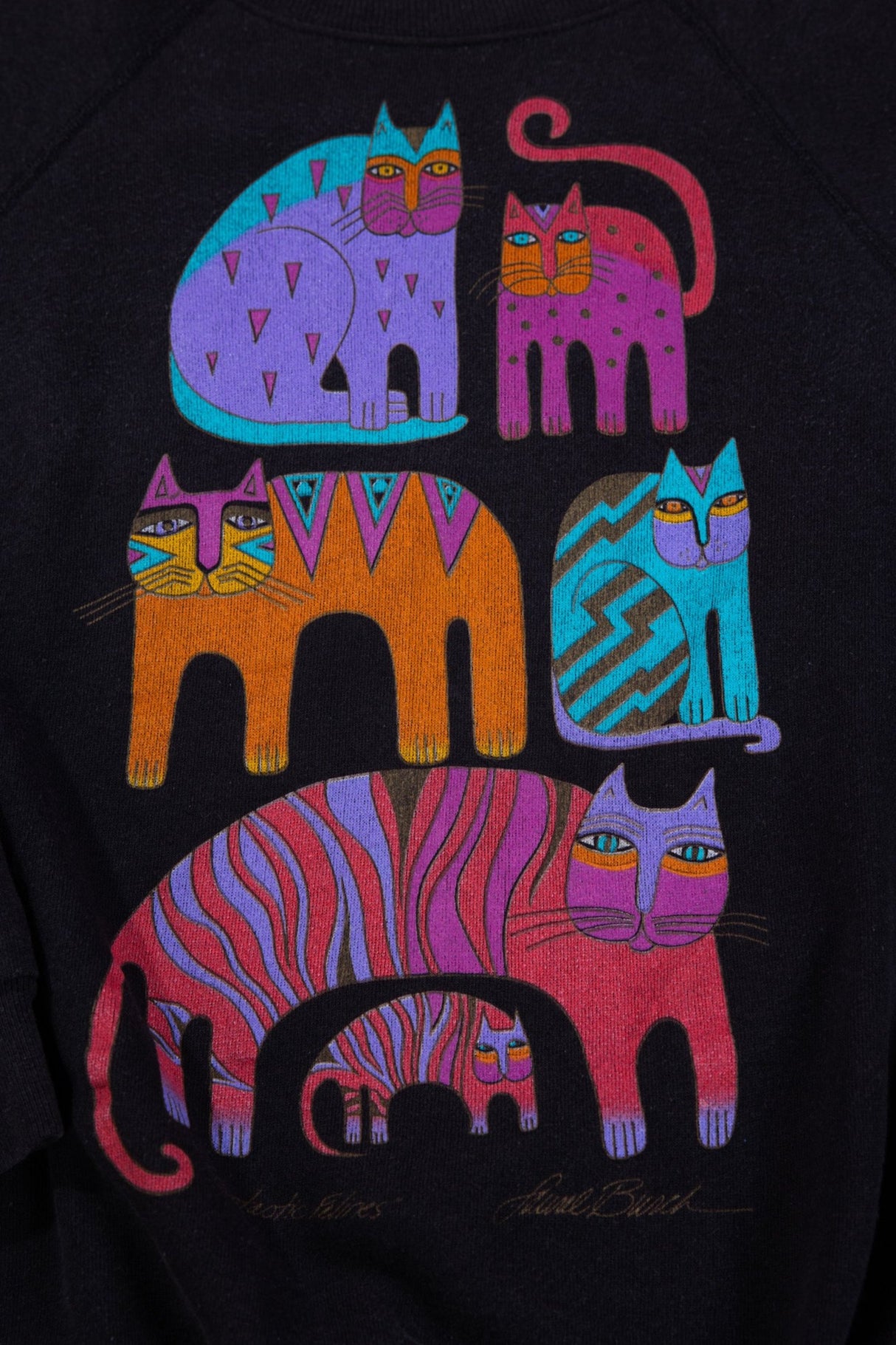 Vintage 80s Laurel Burch Fantastic Felines Crewneck