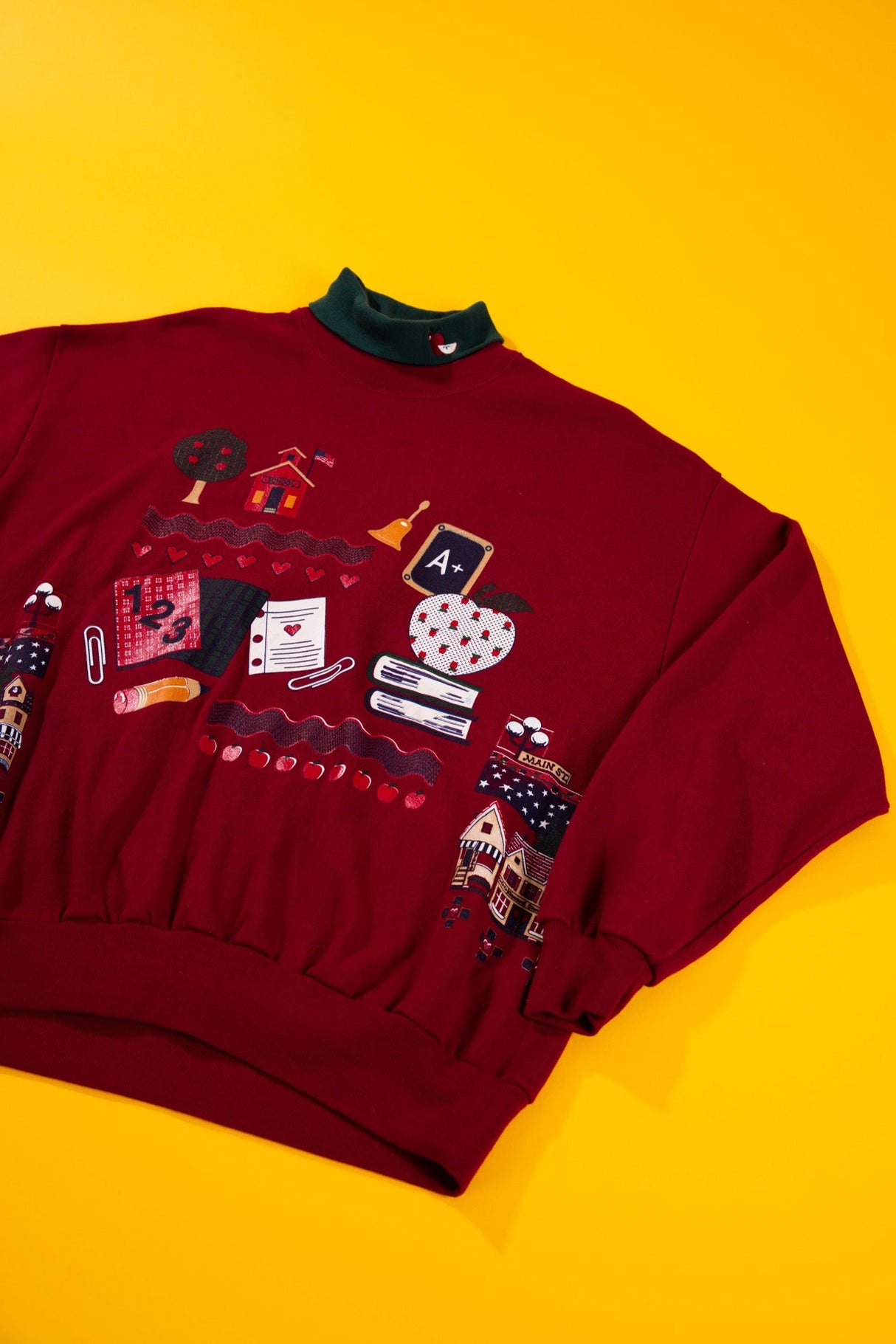 Vintage 90s Gopher Sport 'Back to School' Turtleneck Sweater