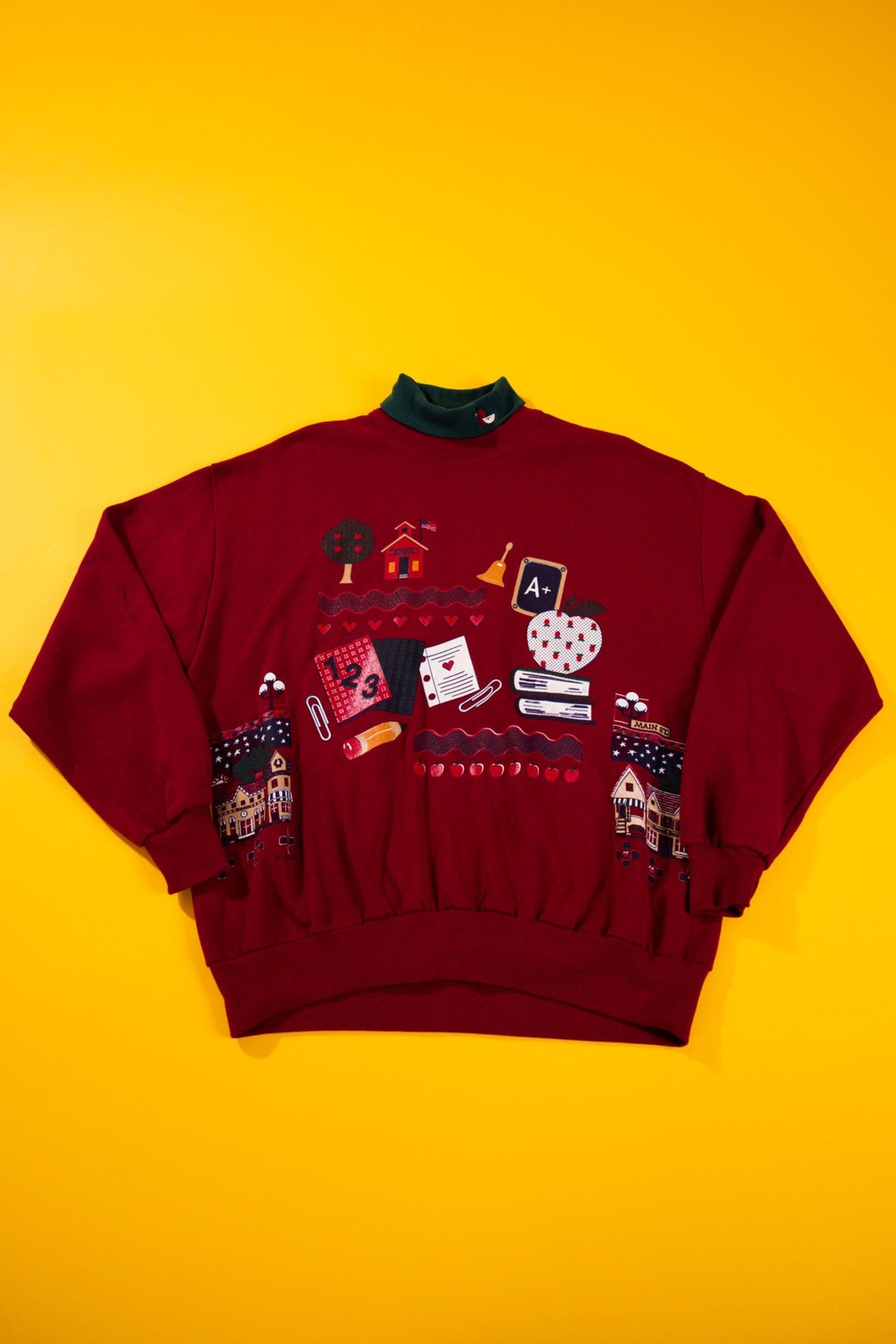 Vintage 90s Gopher Sport 'Back to School' Turtleneck Sweater