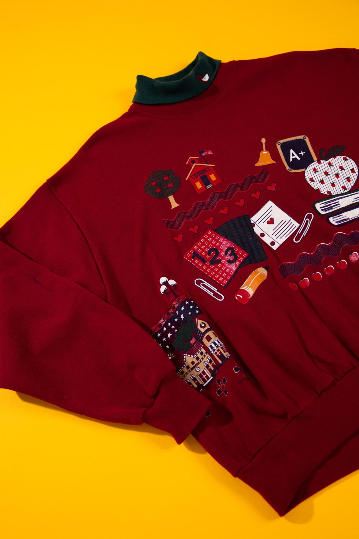 Vintage 90s Gopher Sport 'Back to School' Turtleneck Sweater