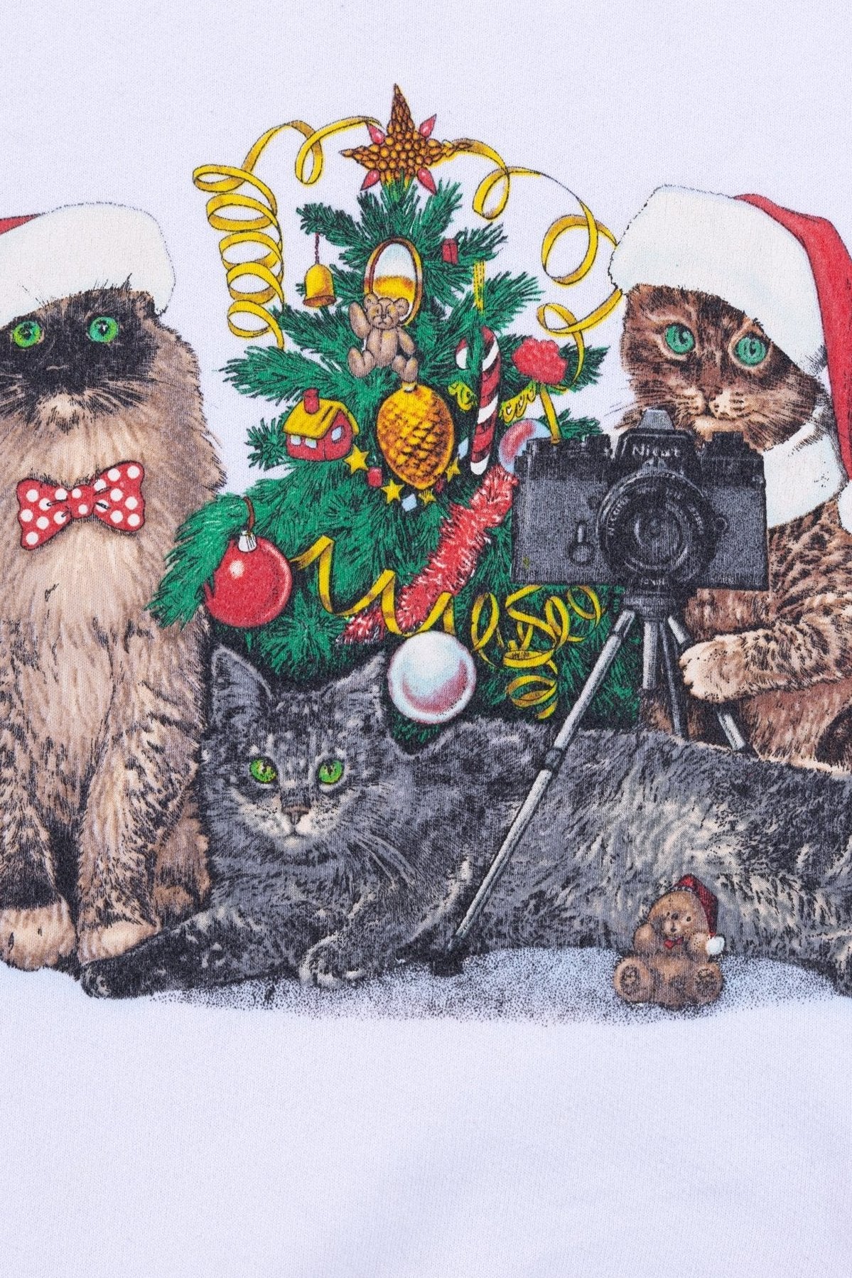 Vintage 90s Christmas Cats Crewneck