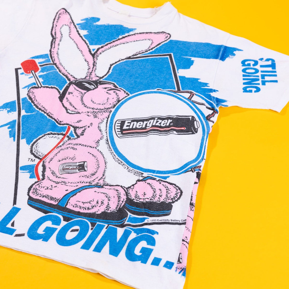 Vintage 1993 Energizer Bunny Still Going AOP T-shirt – Retro Candy 