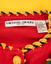 Vintage 1994 Michael Simon Nutcracker Knitted Cardigan Sweater