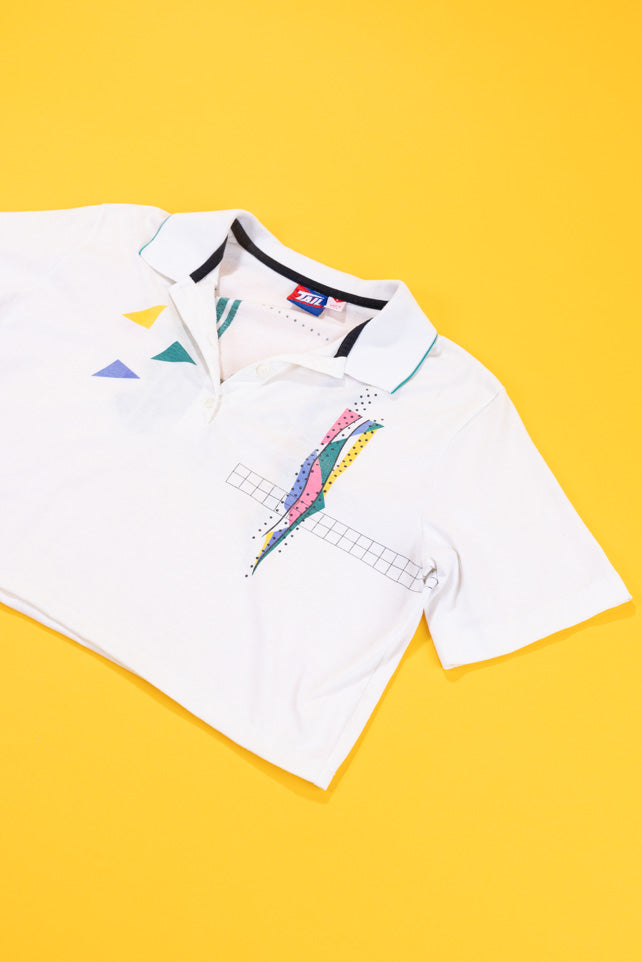 Upcycled 80s Tail Tennis Polo Crop Top