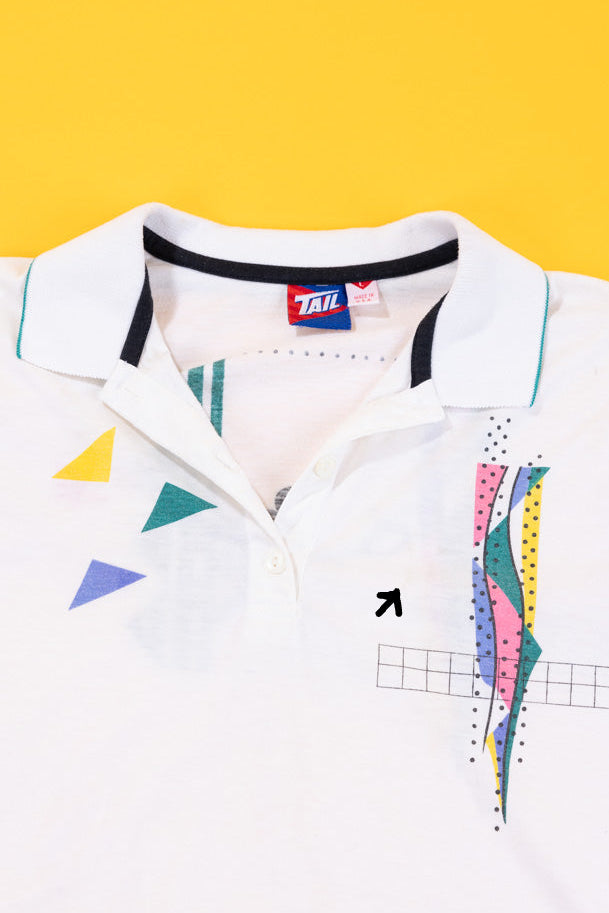 Upcycled 80s Tail Tennis Polo Crop Top