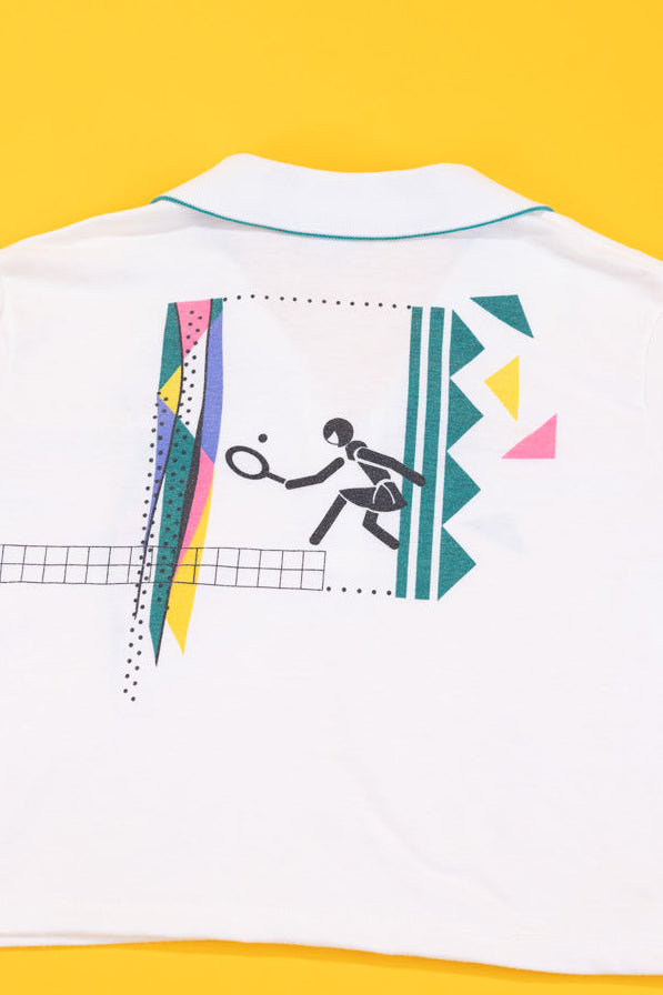 Upcycled 80s Tail Tennis Polo Crop Top