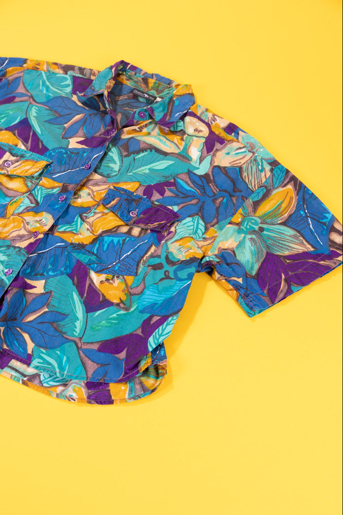 Vintage 90s Hunters Run Cropped Button Up