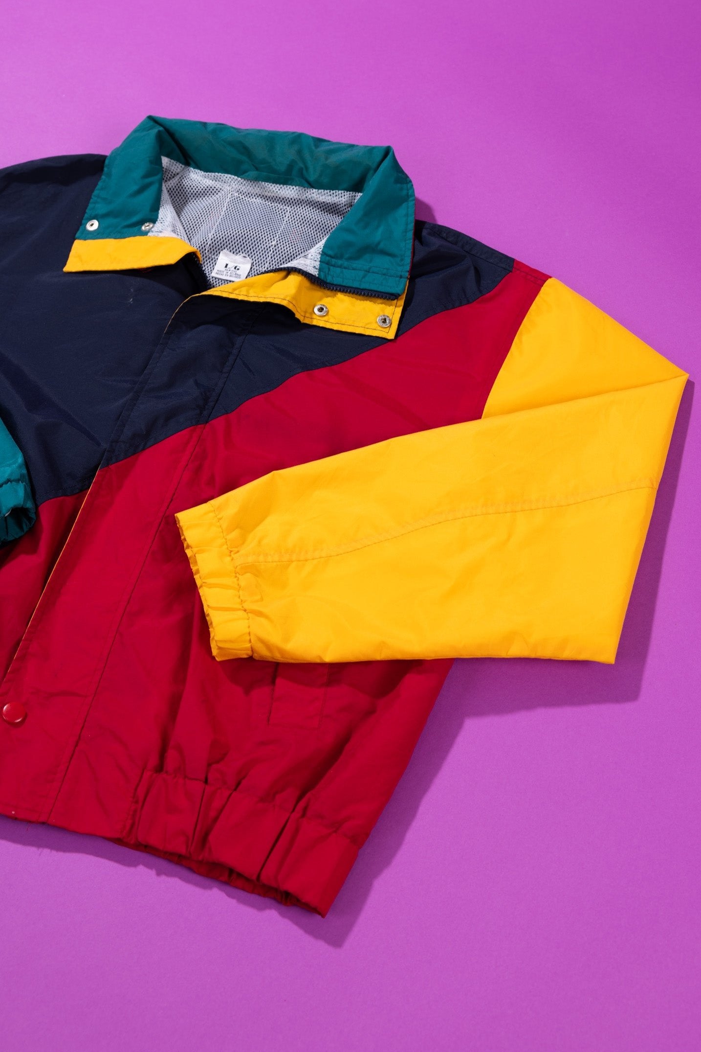 Vintage 90s Color Block Windbreaker (L)