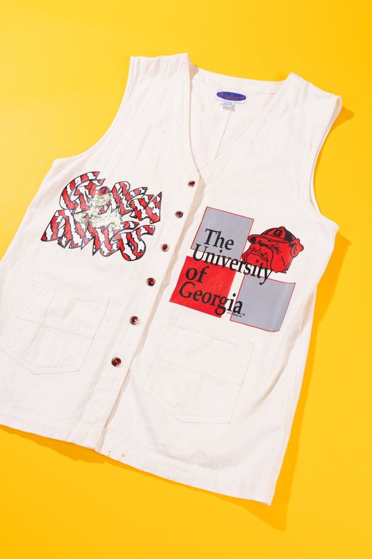 RARE Vintage 1991 The University of Georgia Bulldogs Vest