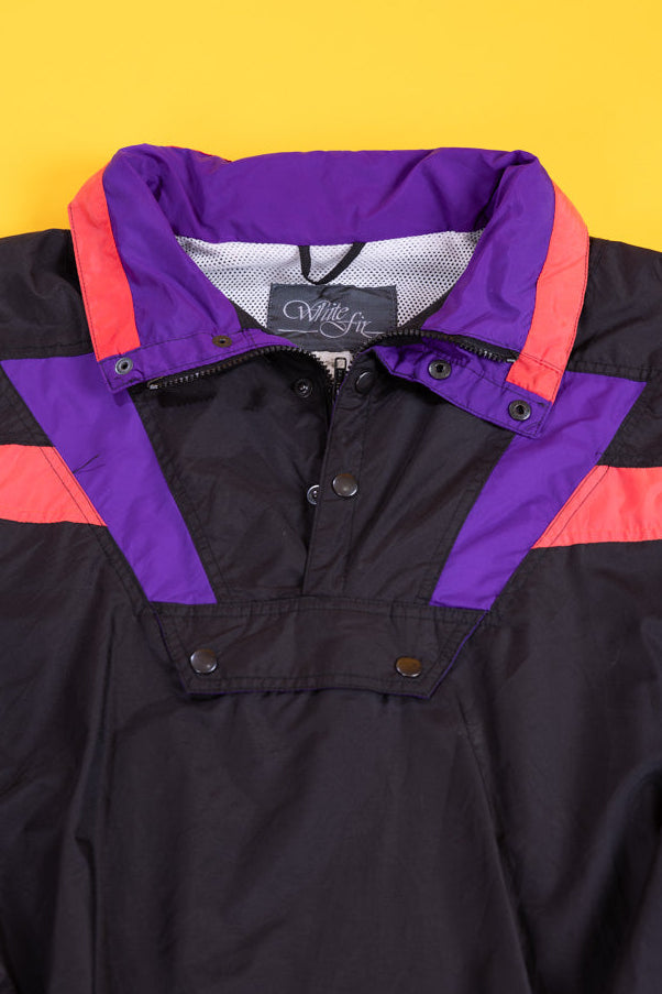 Vintage 80s White Fir Pullover Windbreaker