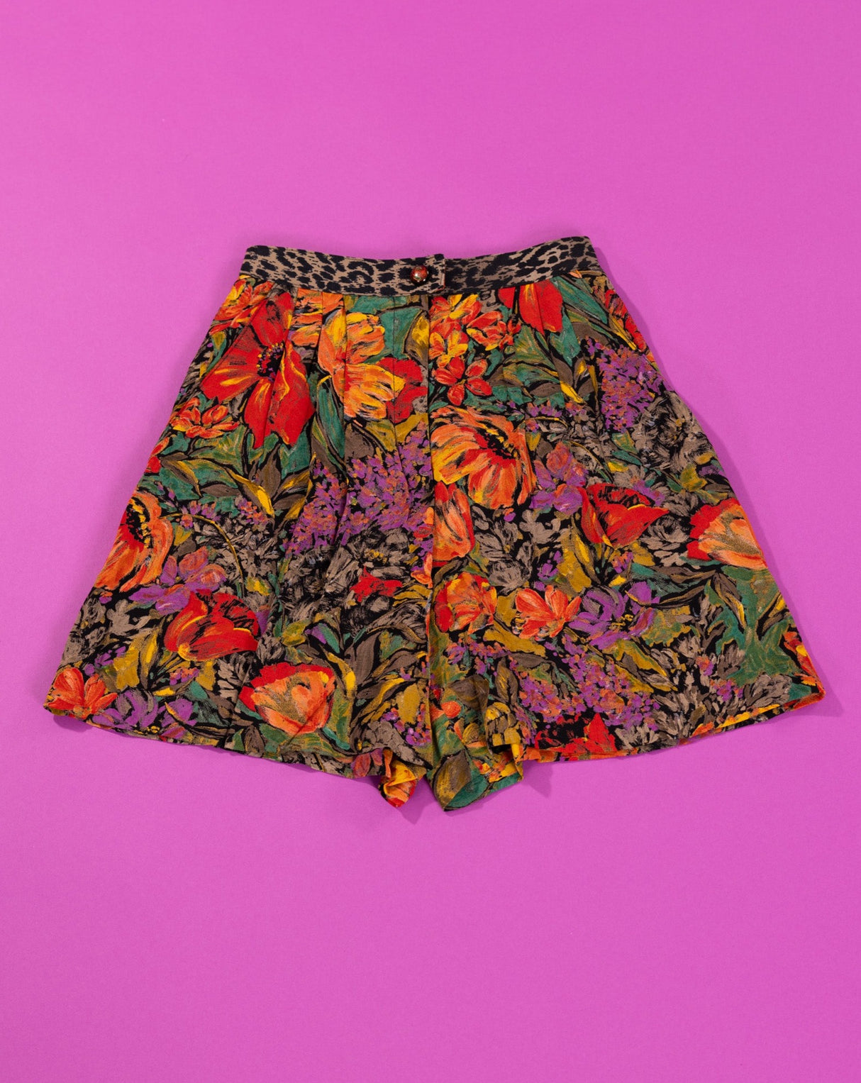 Vintage 90s Platinum Petites Retro Fall Button Up & Shorts Set