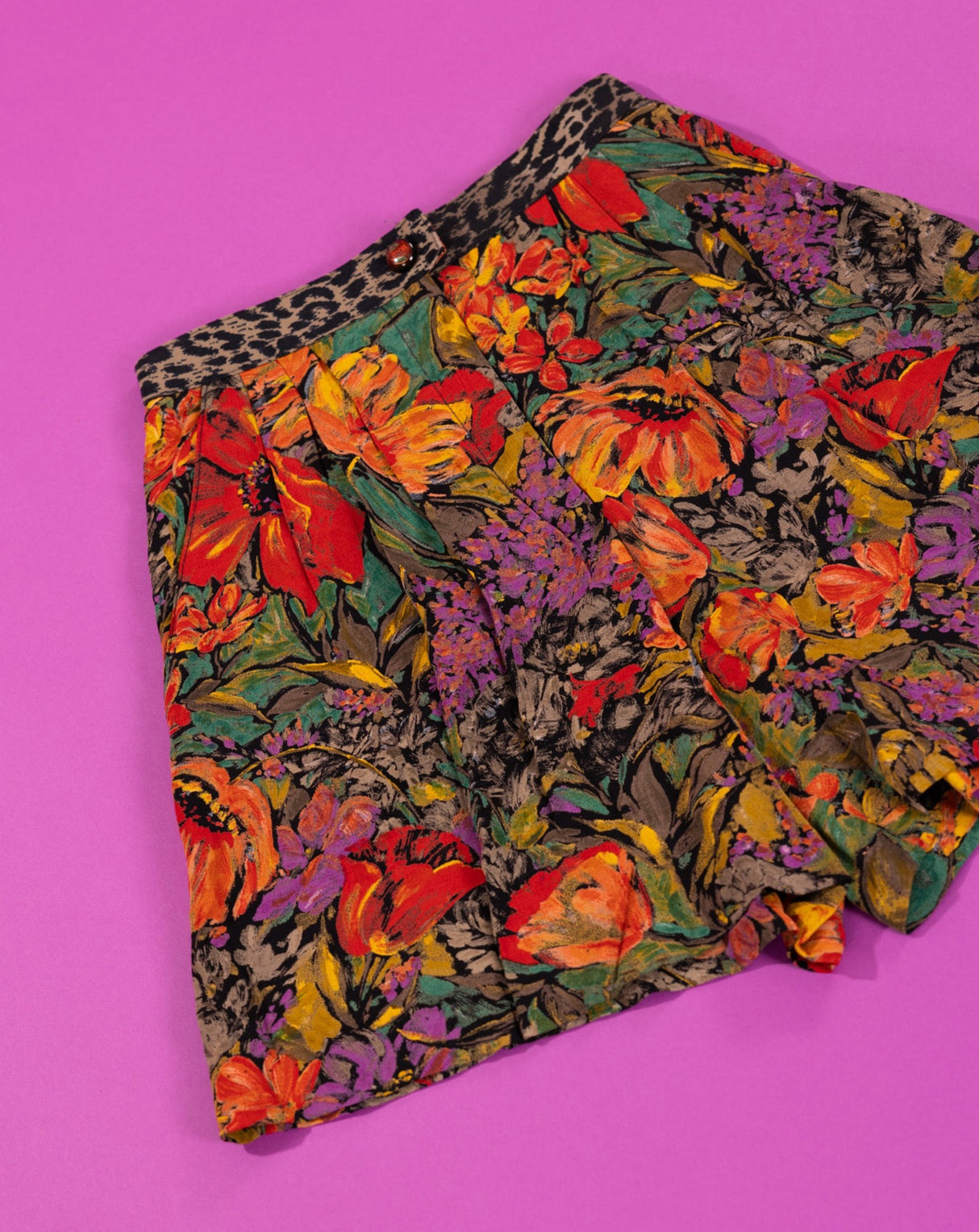 Vintage 90s Platinum Petites Retro Fall Button Up & Shorts Set