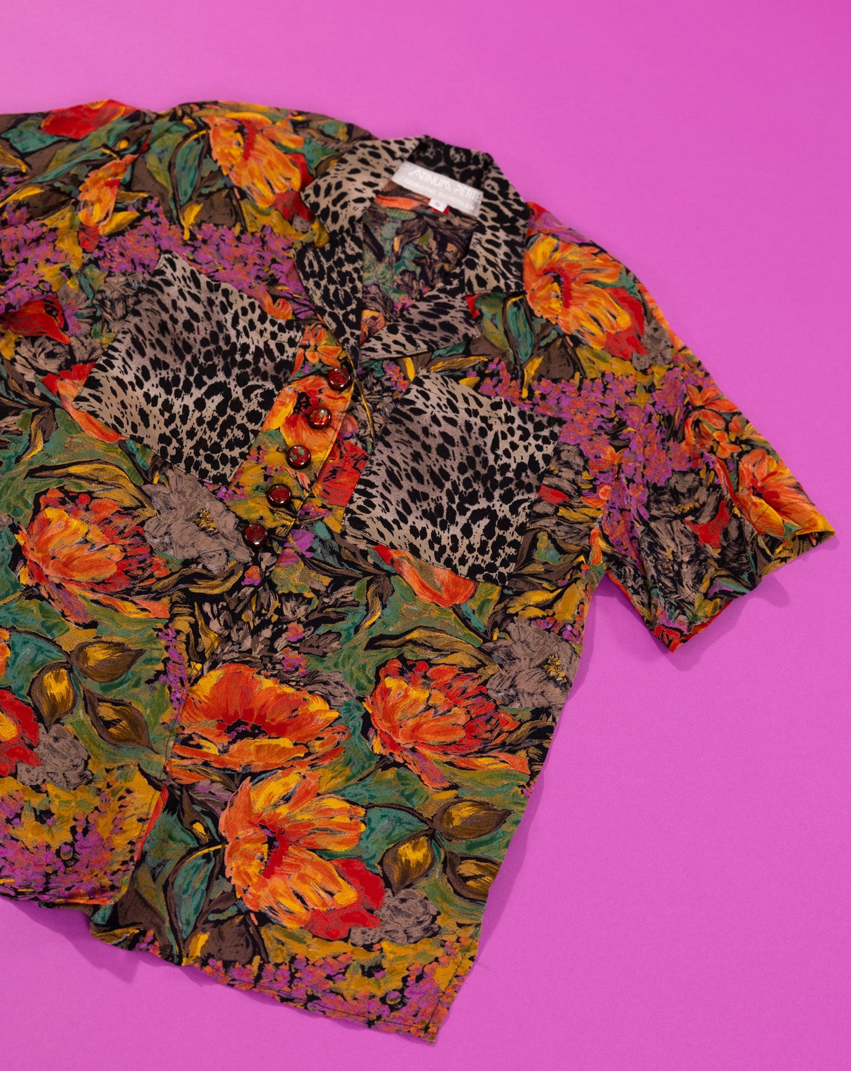 Vintage 90s Platinum Petites Retro Fall Button Up & Shorts Set