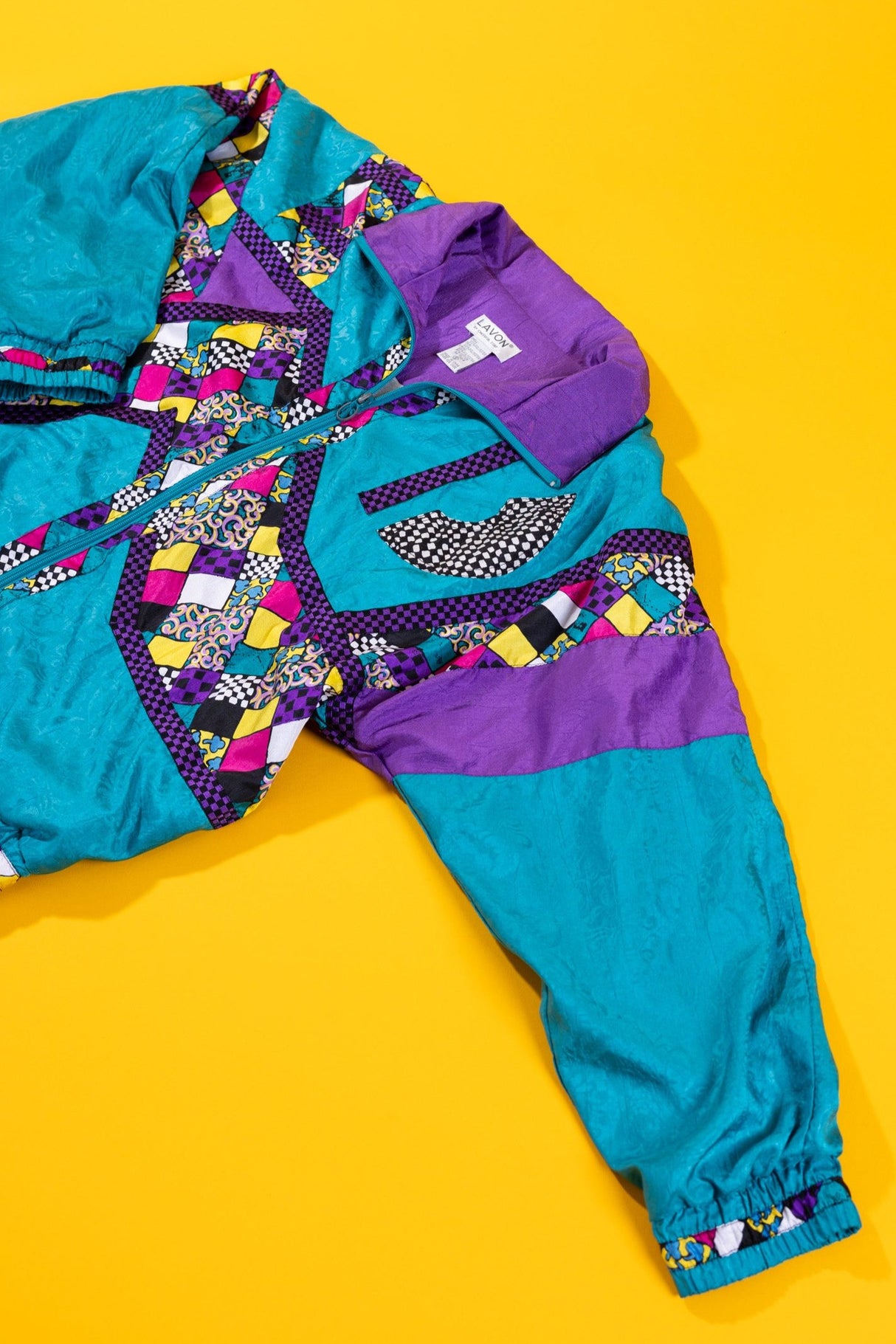 Vintage 90s Lavon Windbreaker (Teal/Purple)