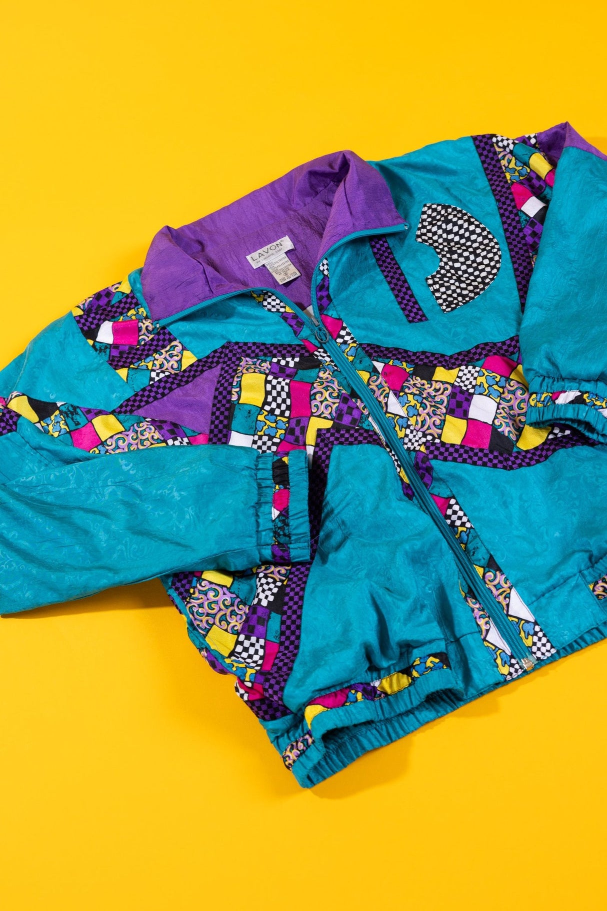 Vintage 90s Lavon Windbreaker (Teal/Purple)