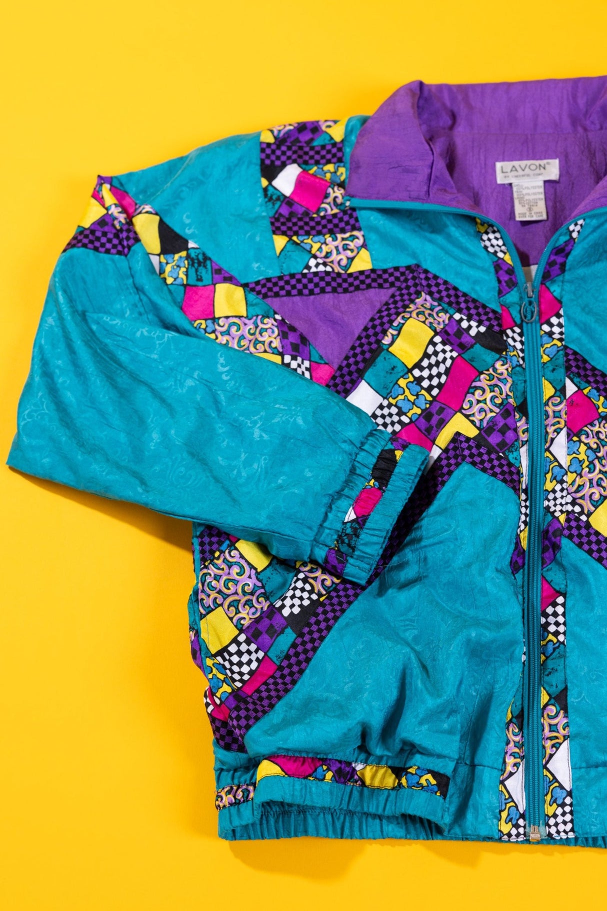 Vintage 90s Lavon Windbreaker (Teal/Purple)