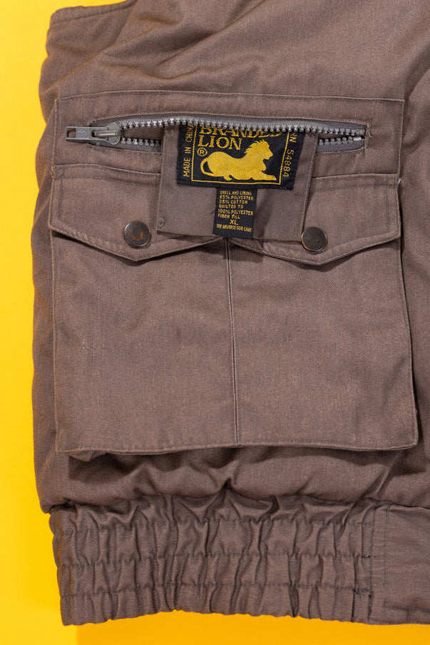 Vintage 90s Branded Lion Reversible Puffer Vest