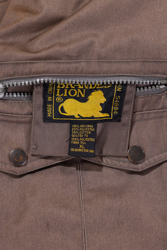 Vintage 90s Branded Lion Reversible Puffer Vest