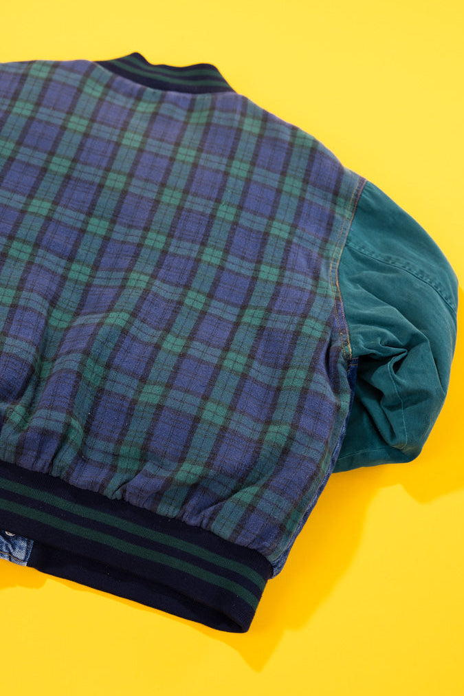 Vintage 90s Canyon River Blues Denim Varsity Jacket