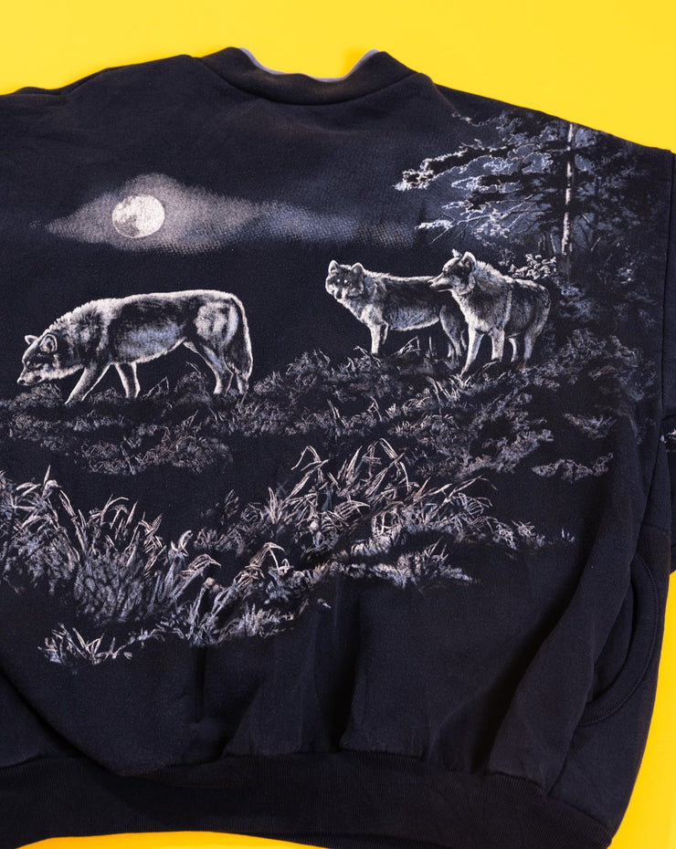 Vintage 90s Wolf All Over Print Crewneck Sweater