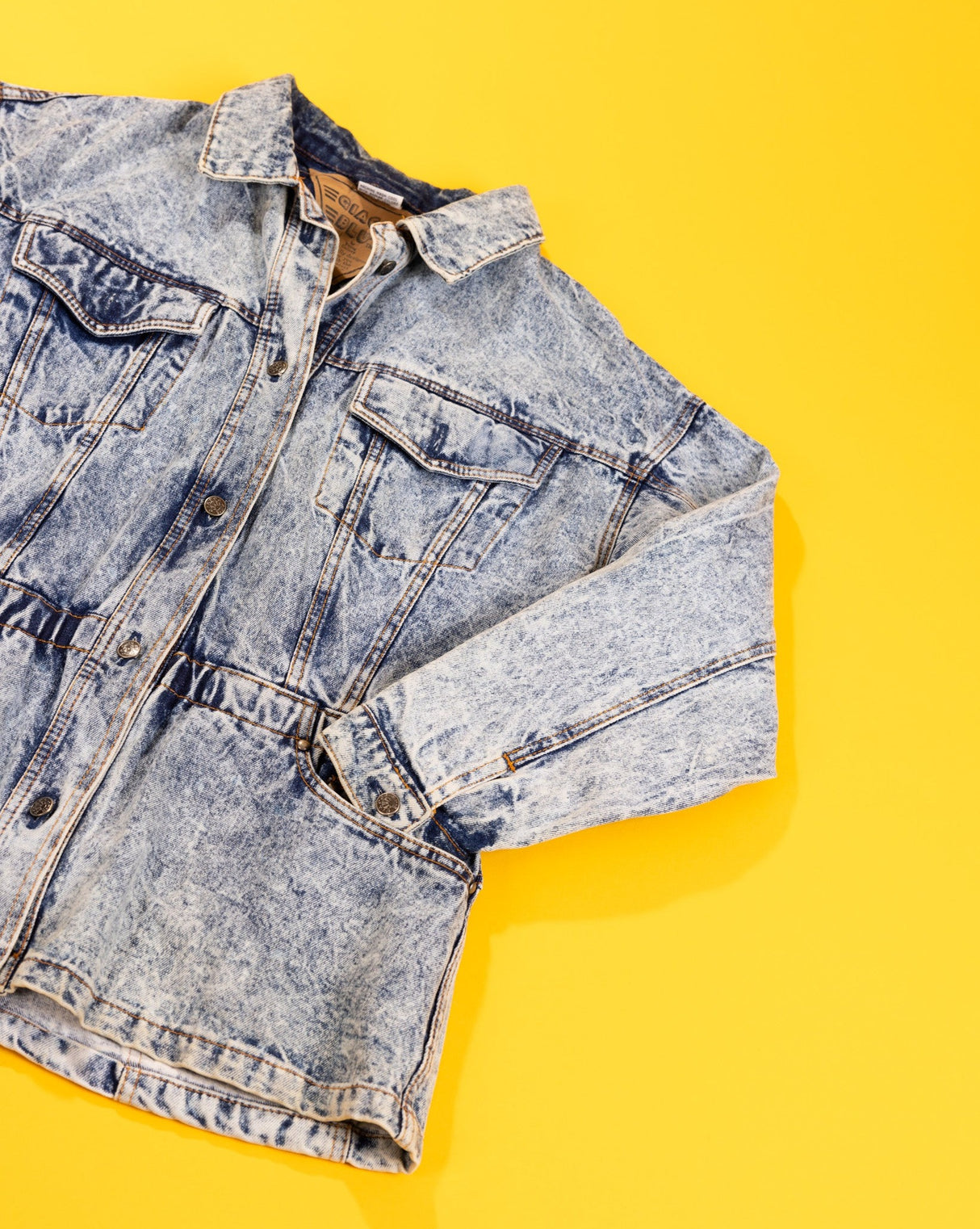 Vintage 80s Giacca Blu's Acid Wash Denim Jacket