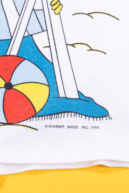 Vintage 1985 Tweety Bird Beach Crop Top