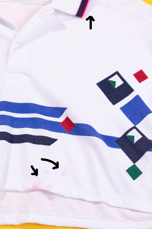 Upcycled 90s Retro Collared Crop Top