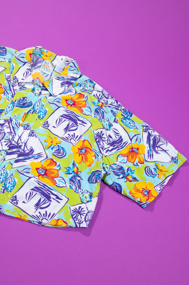 Vintage 90s Kikomo Cropped Button Up