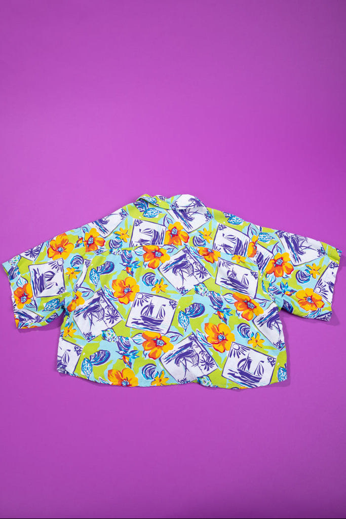 Vintage 90s Kikomo Cropped Button Up