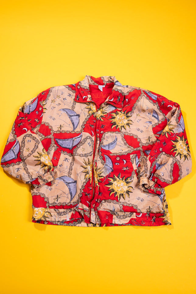Vintage 90s CoAco Celestial Silk Jacket