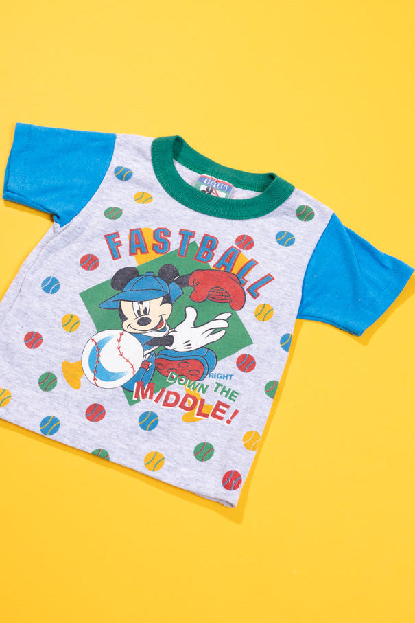 Vintage 90s Disney Mickey Fastball T-shirt (Kids - 4T)