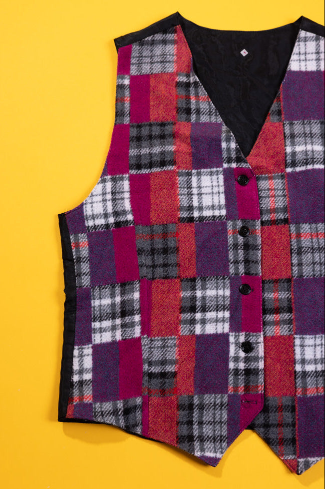 Vintage 90s Plaid Vest