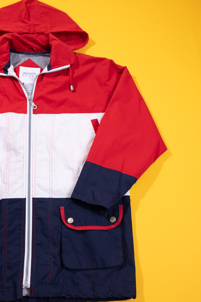 Vintage 90s Jaclyn Smith Sport Jacket (red/blue/white)