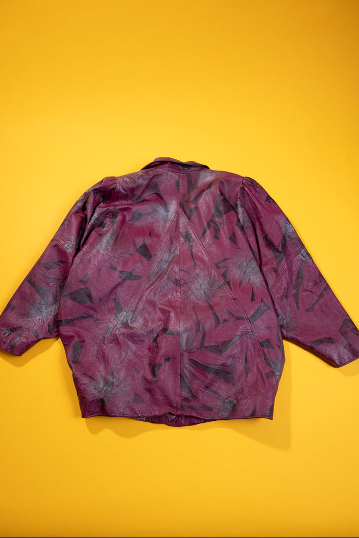 Vintage 80s Leather Batwing Jacket