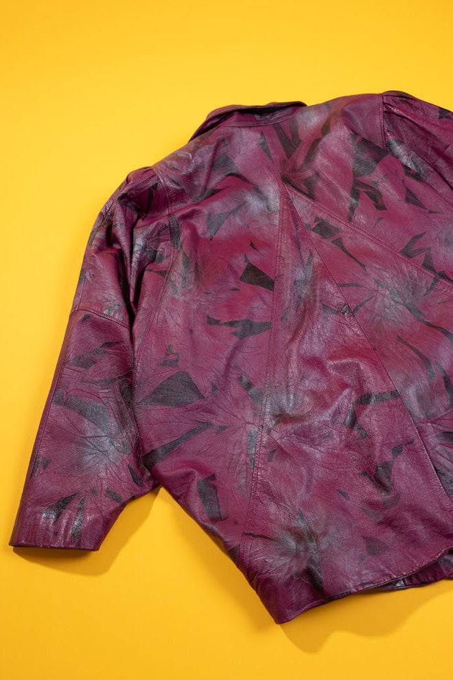 Vintage 80s Leather Batwing Jacket