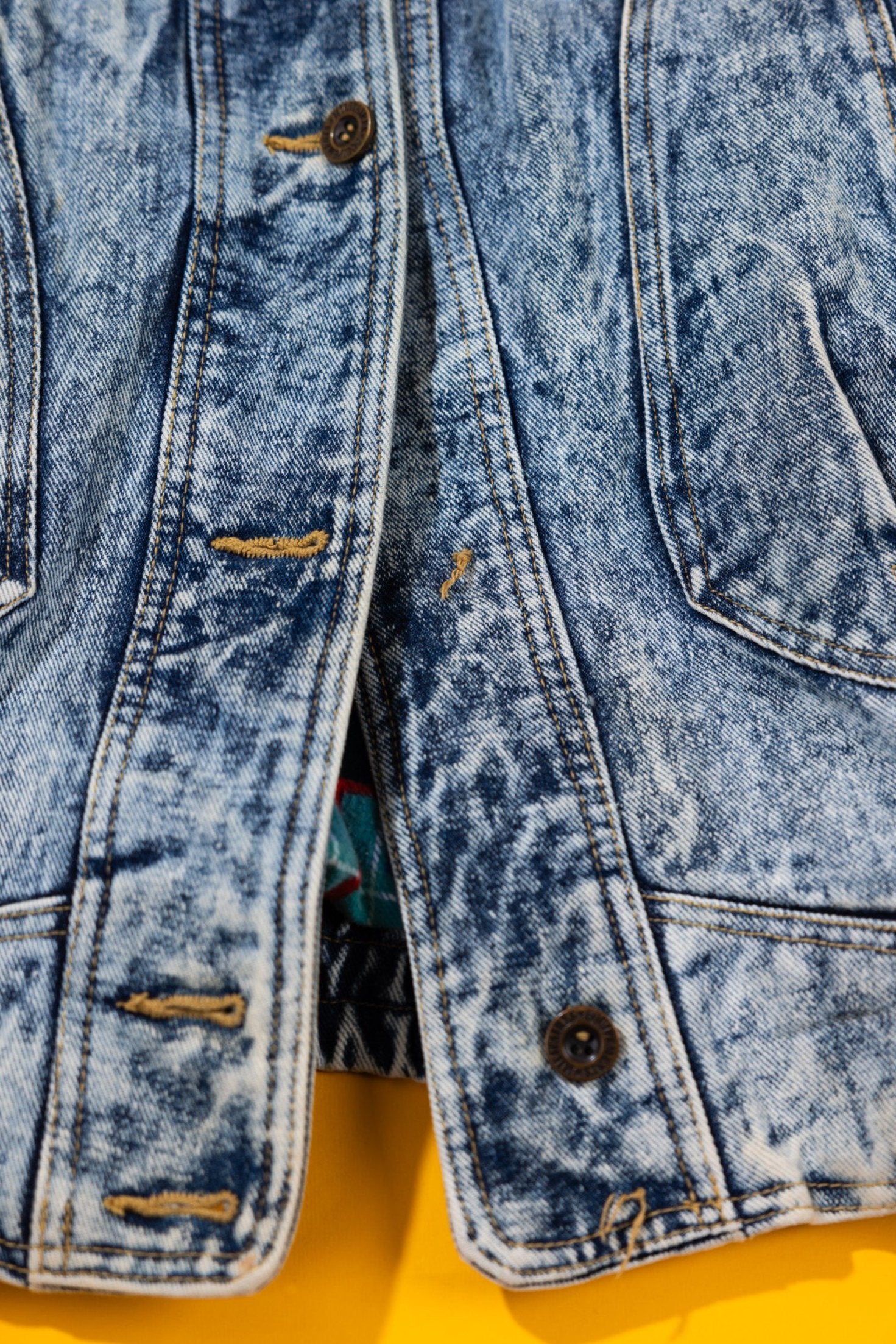 Vintage 80s Be In The Current Seen Acid Wash Denim Jacket