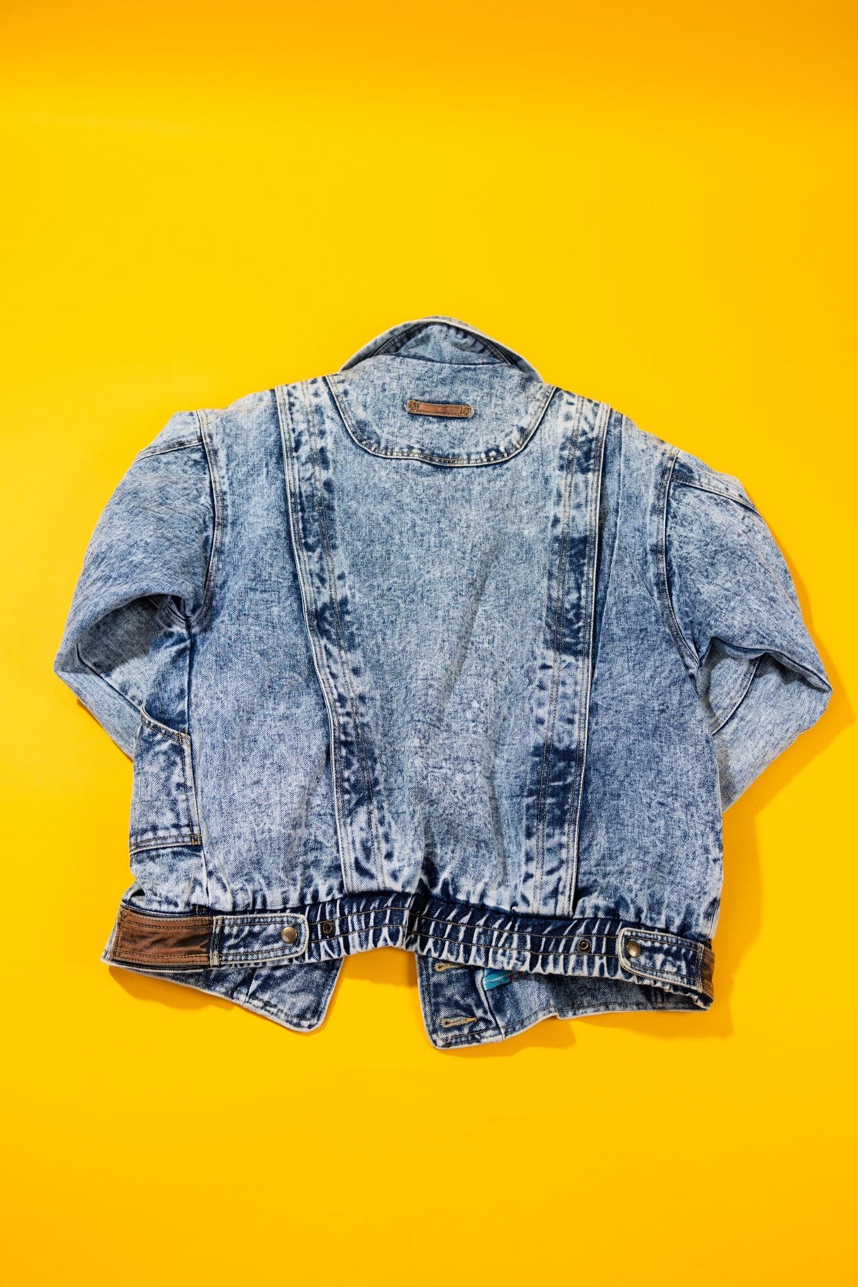 Vintage 80s Be In The Current Seen Acid Wash Denim Jacket