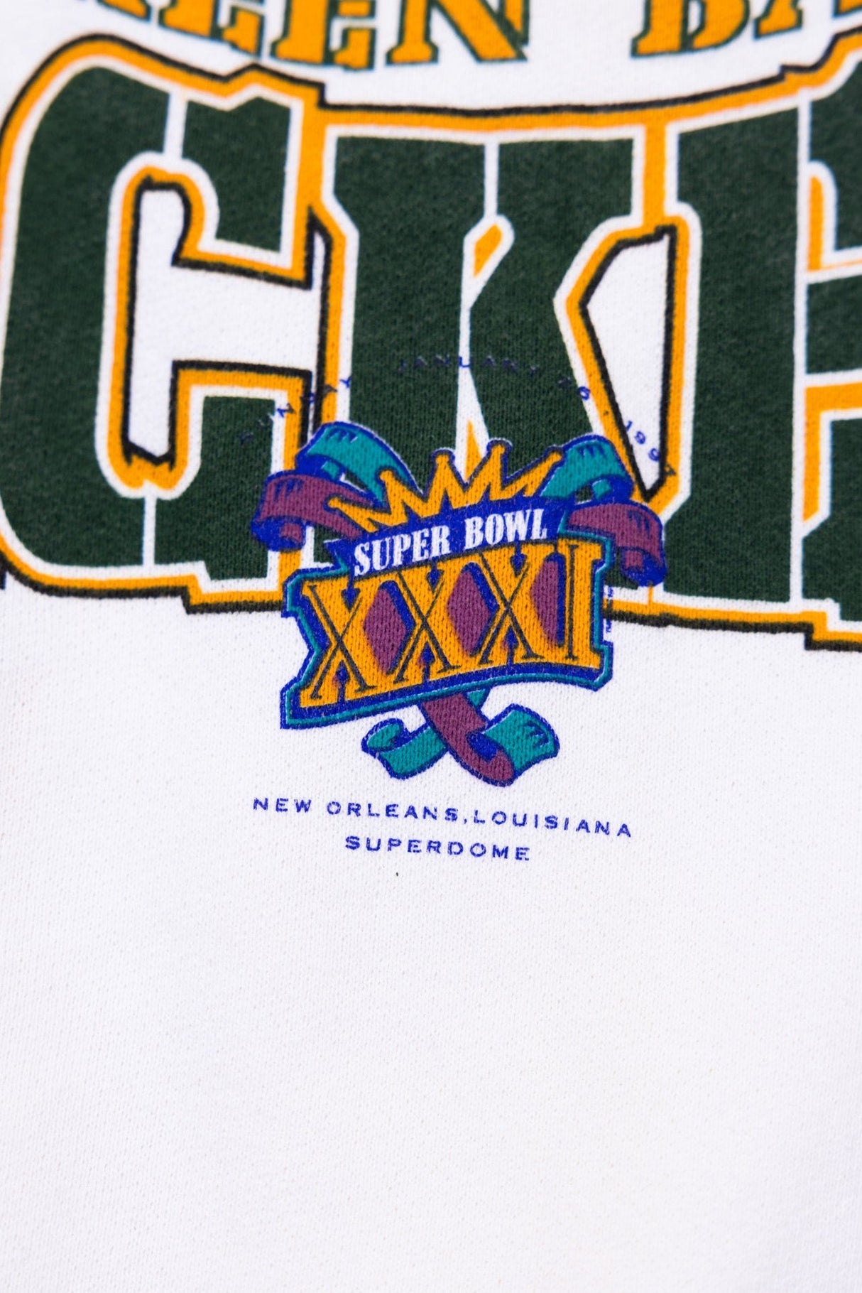Vintage 1996 Green Bay Packers XXXI Super Bowl Champs Crewneck Sweater
