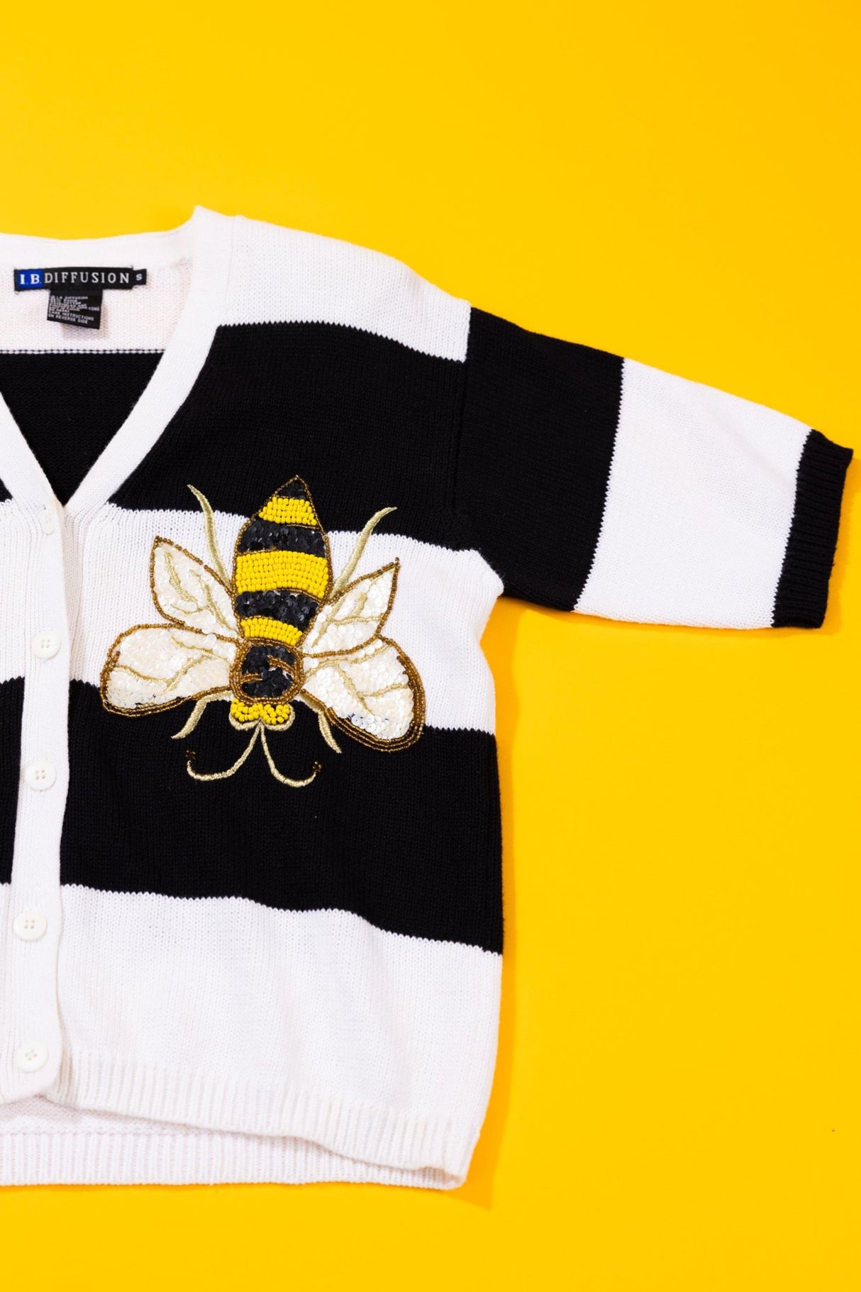 Vintage 90s I.B. Diffusion Lady Bug Bumble Bee Knitted Sweater