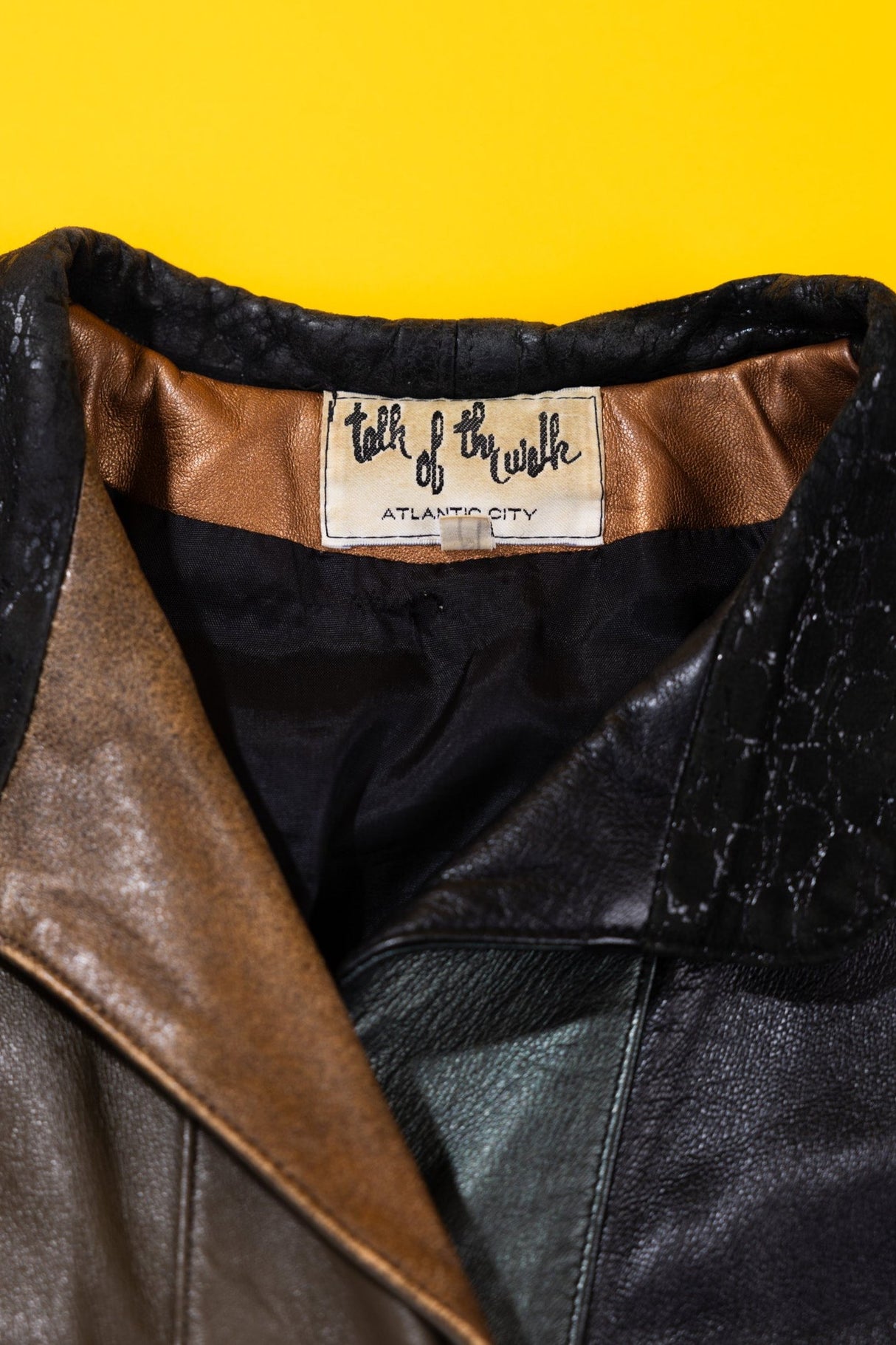 Vintage 80s Talk of the Walk Atlantic City Leather Jacket