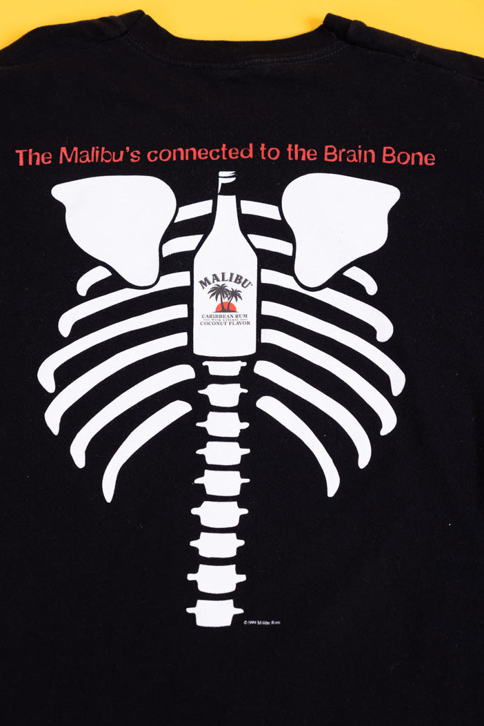 Vintage 1999 Malibu Rum Skeleton T-shirt