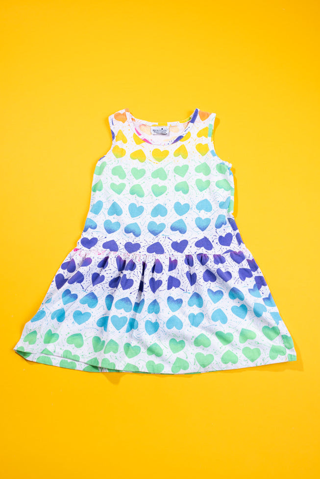 Vintage 90s Stepping Stones Heart Sundress (Kids - 7/8)