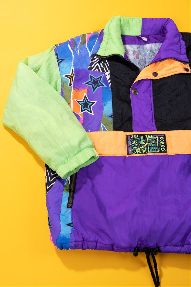 Vintage 80s Hibernia Free Style Wear Quarter Zip Ski Jacket